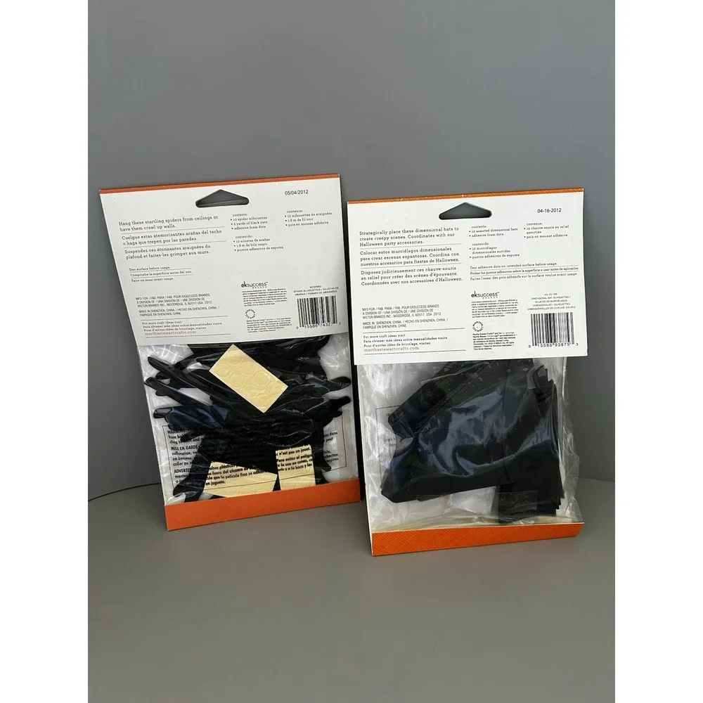 2012 Martha Stewart Halloween Crafts Black Bats & Spiders Silhouettes NOS